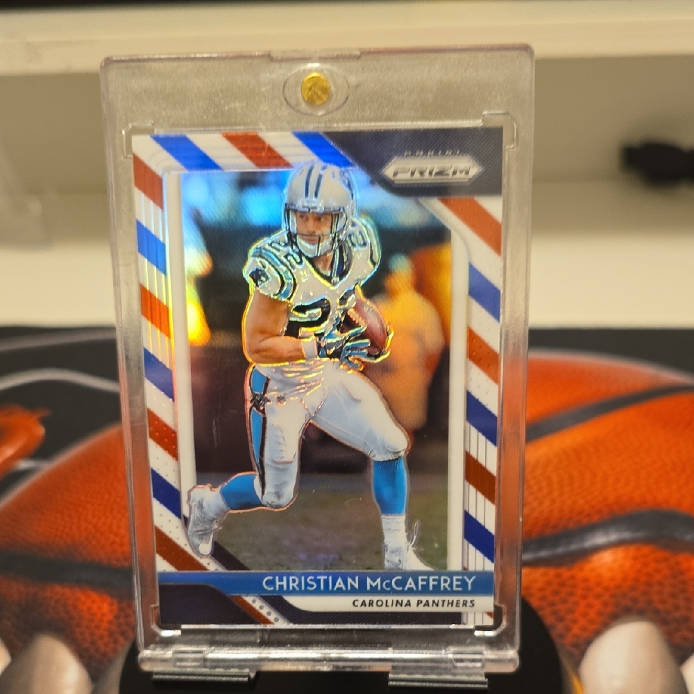 Panini Prizm Football Card with Blue and Red Accents